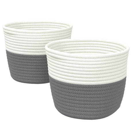 Vidaxx opbevaringskurve 2 stk ø 24x18 cm bomuld grå og hvid