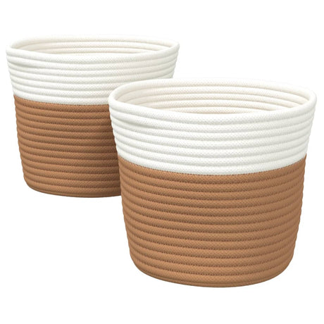 Vidaxx opbevaringskurve 2 stk ø 24x18 cm bomuld brun og hvid