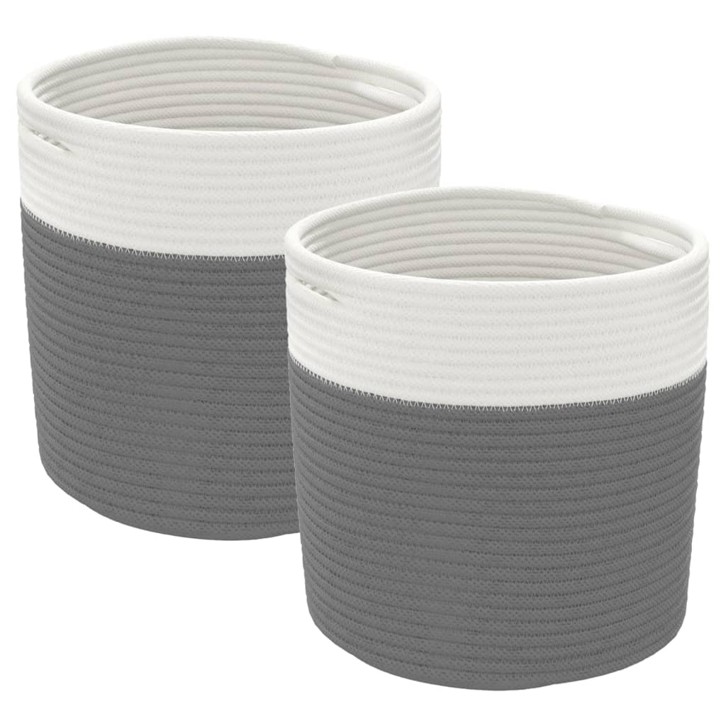 Vidaxx opbevaringskurve 2 stk ø 28x28 cm bomuld grå og hvid