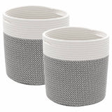 Vidaxx opbevaringskurve 2 stk ø 28x28 cm bomuld grå og hvid