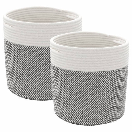 Vidaxx opbevaringskurve 2 stk ø 28x28 cm bomuld grå og hvid
