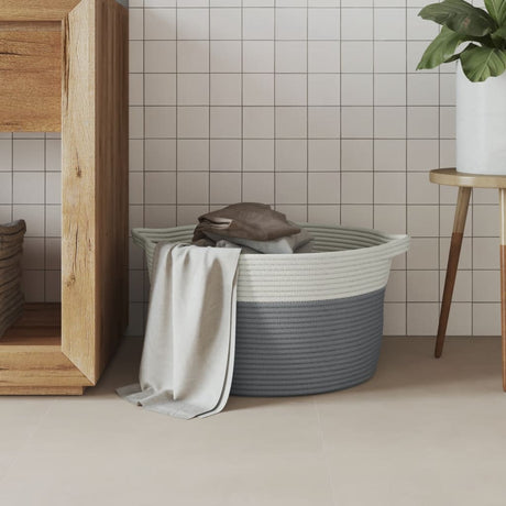 Vidaxx opbevaringskurv ø 40x25 cm bomuld grå og hvid