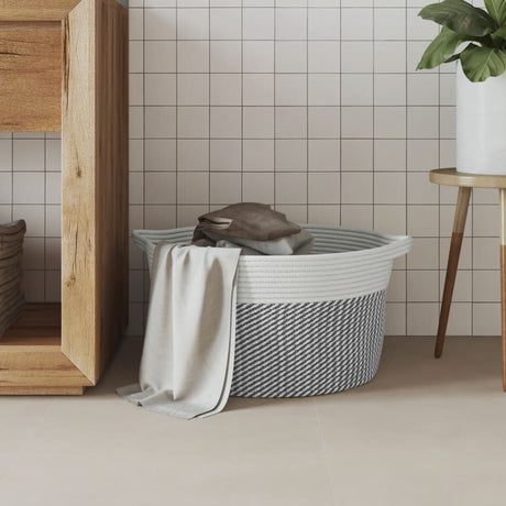 Vidaxx opbevaringskurv ø 40x25 cm bomuld grå og hvid