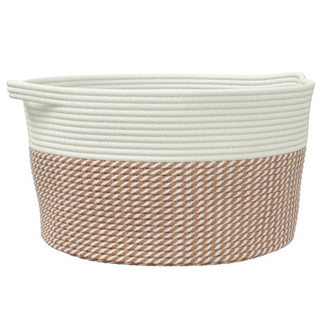 Vidaxx opbevaringskurv ø 40x25 cm bomuld brun og hvid