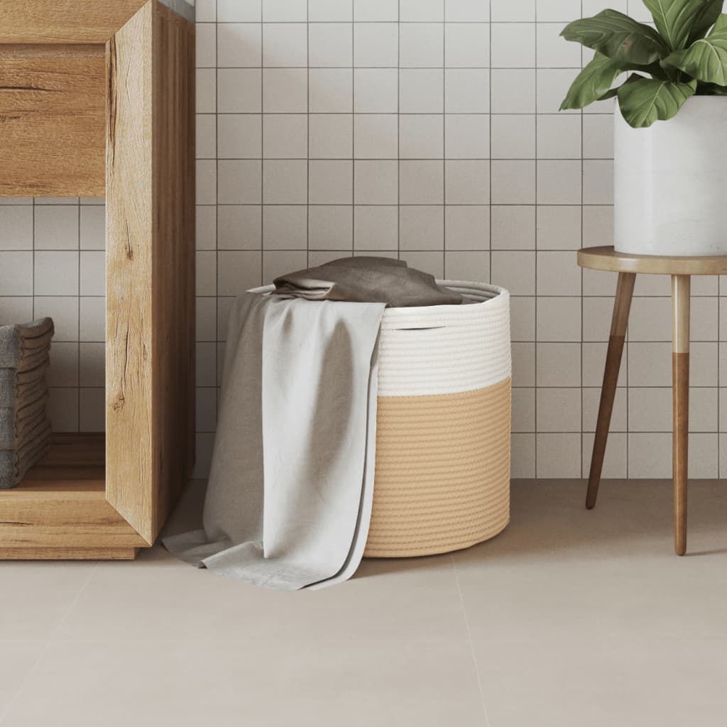 Vidaxx opbevaringskurv ø 40x35 cm bomuld beige og hvid