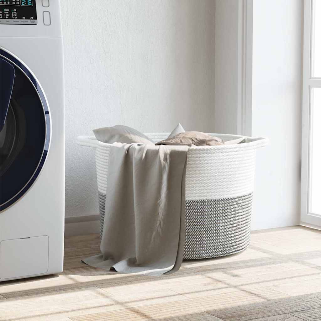 Vidaxl vaskeri kurv Ø 55x36 cm bomuld grå og hvid
