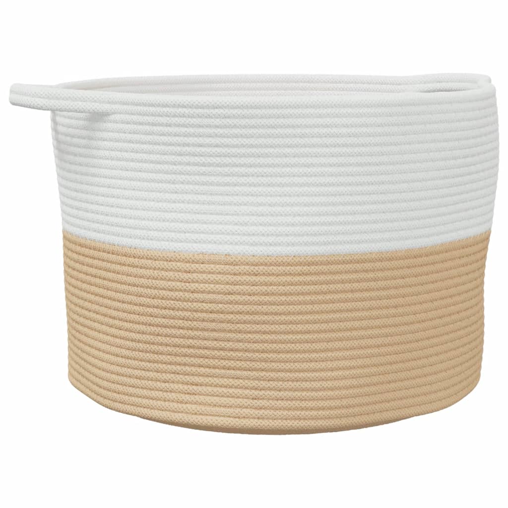Vidaxl vaskeri kurv Ø 55x36 cm bomulds beige og hvid