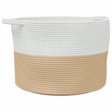 Vidaxl vaskeri kurv Ø 55x36 cm bomulds beige og hvid