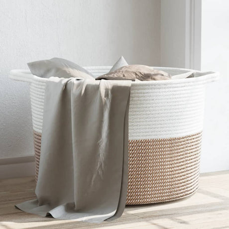 Vidaxl vaskeri kurv Ø 55x36 cm bomuldsbrun og hvid