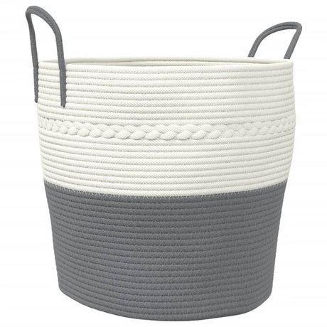 Vidaxx opbevaringskurv ø 43x38 cm bomuld grå og hvid