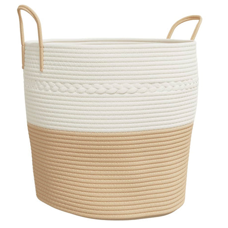 Vidaxx opbevaringskurv ø 43x38 cm bomuld beige og hvid