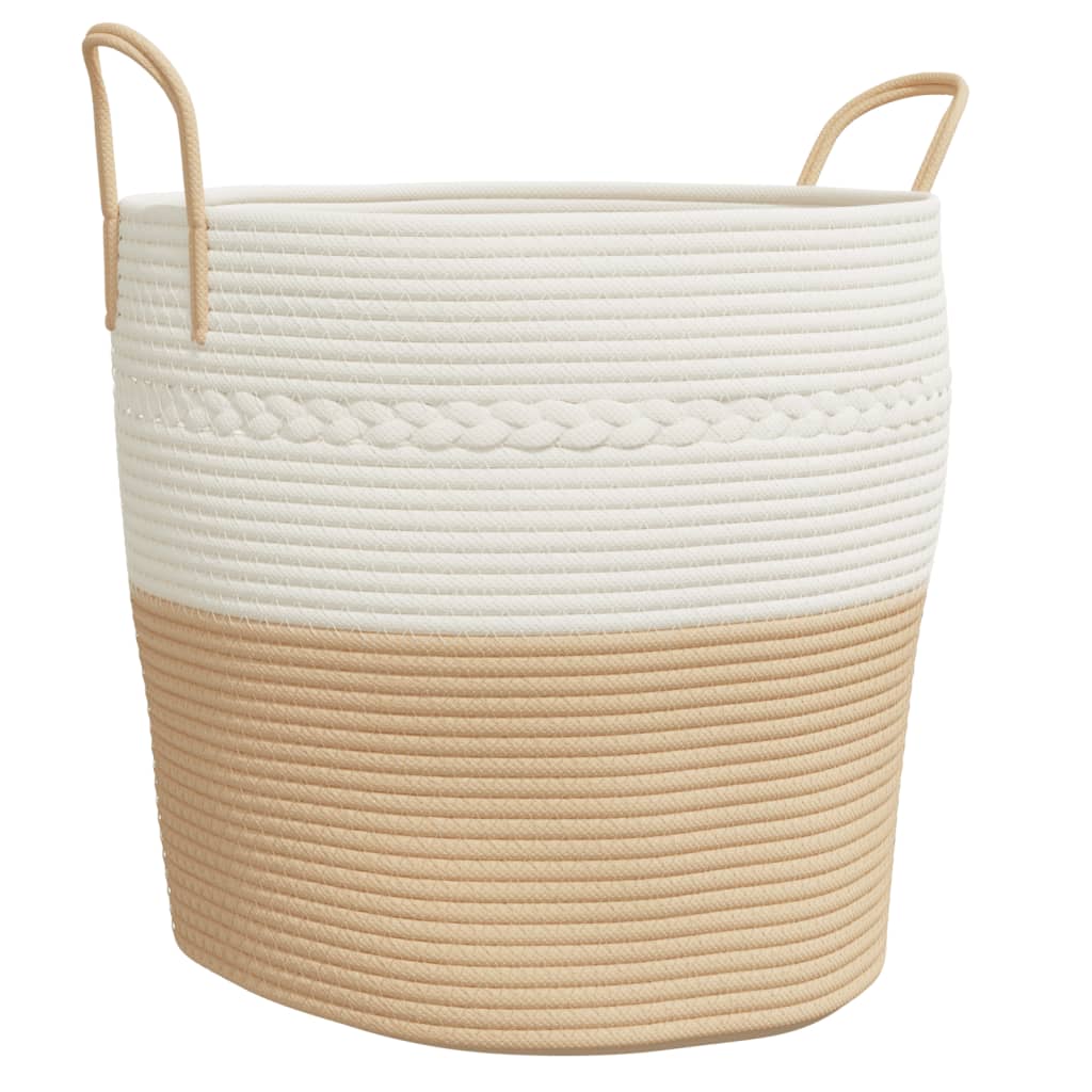 Vidaxx opbevaringskurv ø 43x38 cm bomuld beige og hvid