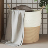 Vidaxx opbevaringskurv ø 43x38 cm bomuld beige og hvid