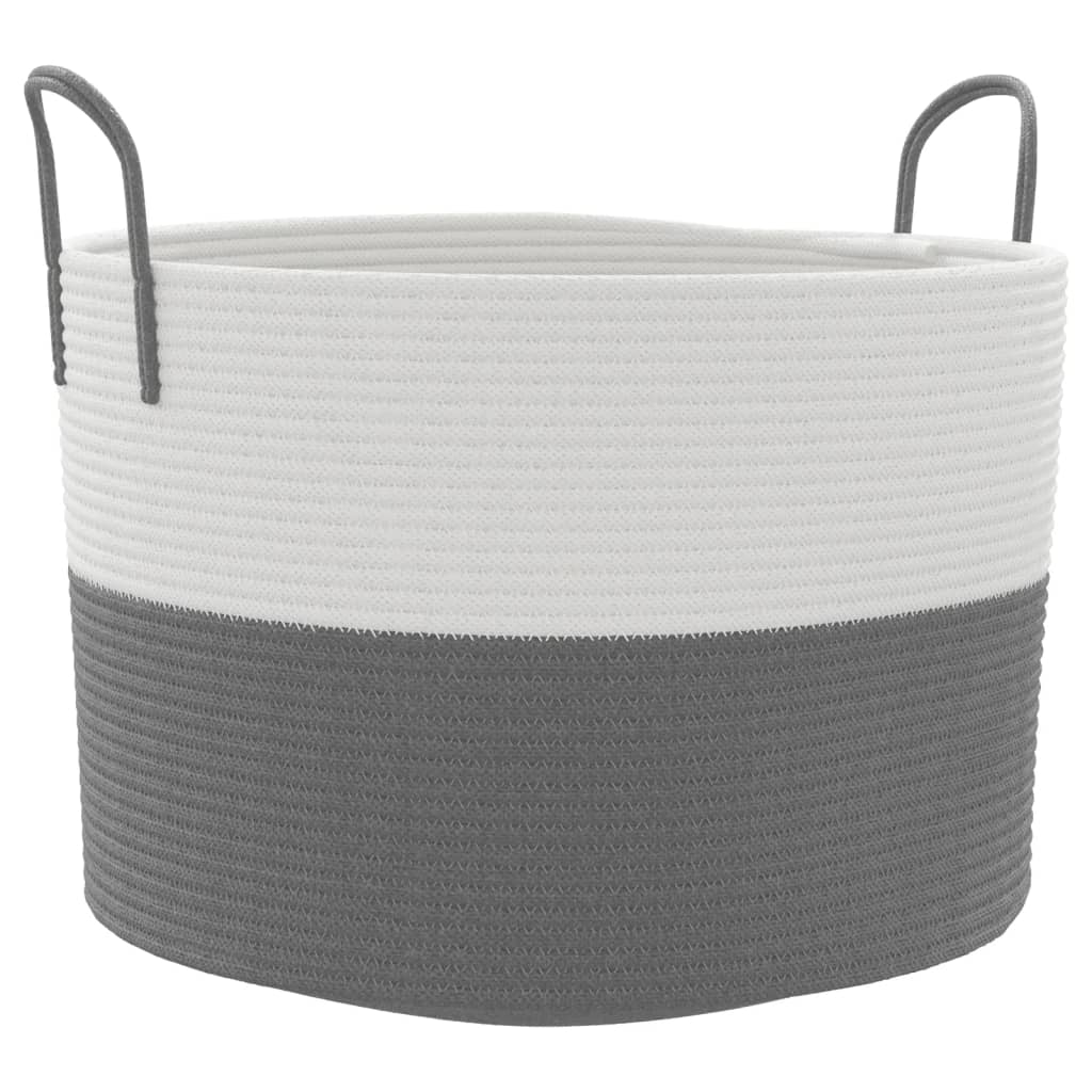 Vidaxx opbevaringskurv ø 51x33 cm bomuld grå og hvid