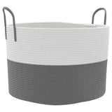 Vidaxx opbevaringskurv ø 51x33 cm bomuld grå og hvid
