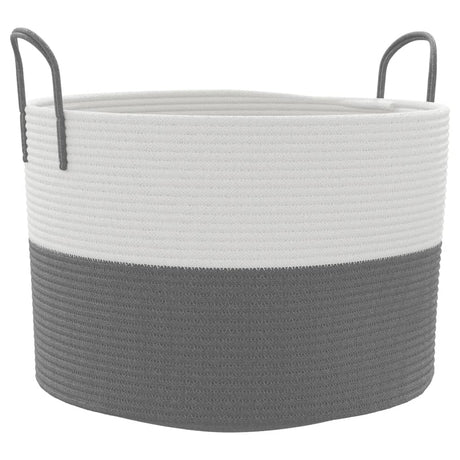 Vidaxx opbevaringskurv ø 51x33 cm bomuld grå og hvid