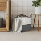 Vidaxx opbevaringskurv ø 51x33 cm bomuld grå og hvid