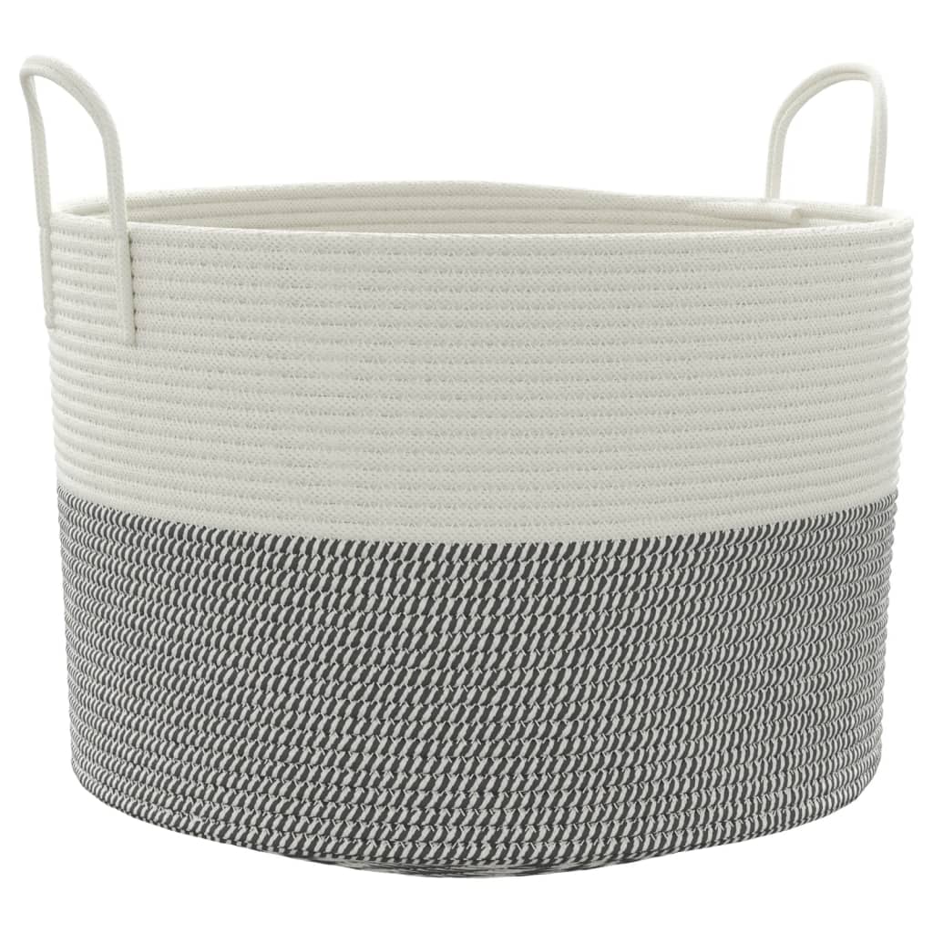 Vidaxx opbevaringskurv ø 51x33 cm bomuld grå og hvid