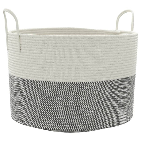 Vidaxx opbevaringskurv ø 51x33 cm bomuld grå og hvid
