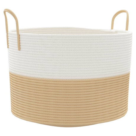 Vidaxx opbevaringskurv ø 51x33 cm bomuld beige og hvid