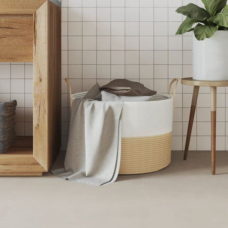 Vidaxx opbevaringskurv ø 51x33 cm bomuld beige og hvid