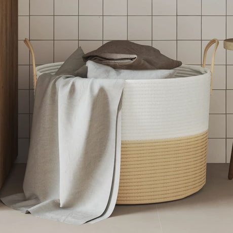 Vidaxx opbevaringskurv ø 51x33 cm bomuld beige og hvid
