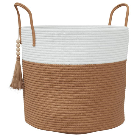 Vidaxx opbevaringskurv ø 40x35 cm bomuld brun og hvid