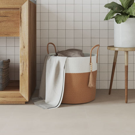 Vidaxx opbevaringskurv ø 40x35 cm bomuld brun og hvid