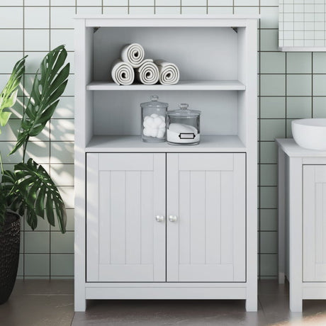 Vidaxl badkamerkast berg 69,5x34x110 cm massief grenenhout wit