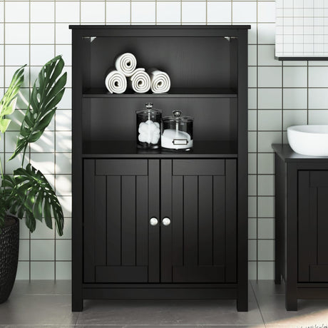 Vidaxl badkamerkast berg 69,5x34x110 cm massief grenenhout zwart