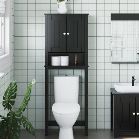 Vidaxl toiletmeubel berg 60x27x164,5 cm massief hout zwart