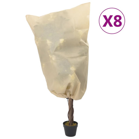 Vidaxxl plantebetræk med snøre 8 stk 70 g m² 0,8x0,8 m