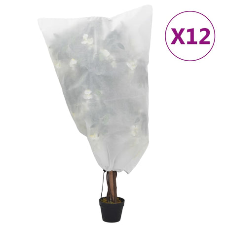 Vidaxxl plantebetræk med snøre 12 stk 70 g m² 0,8x1 m