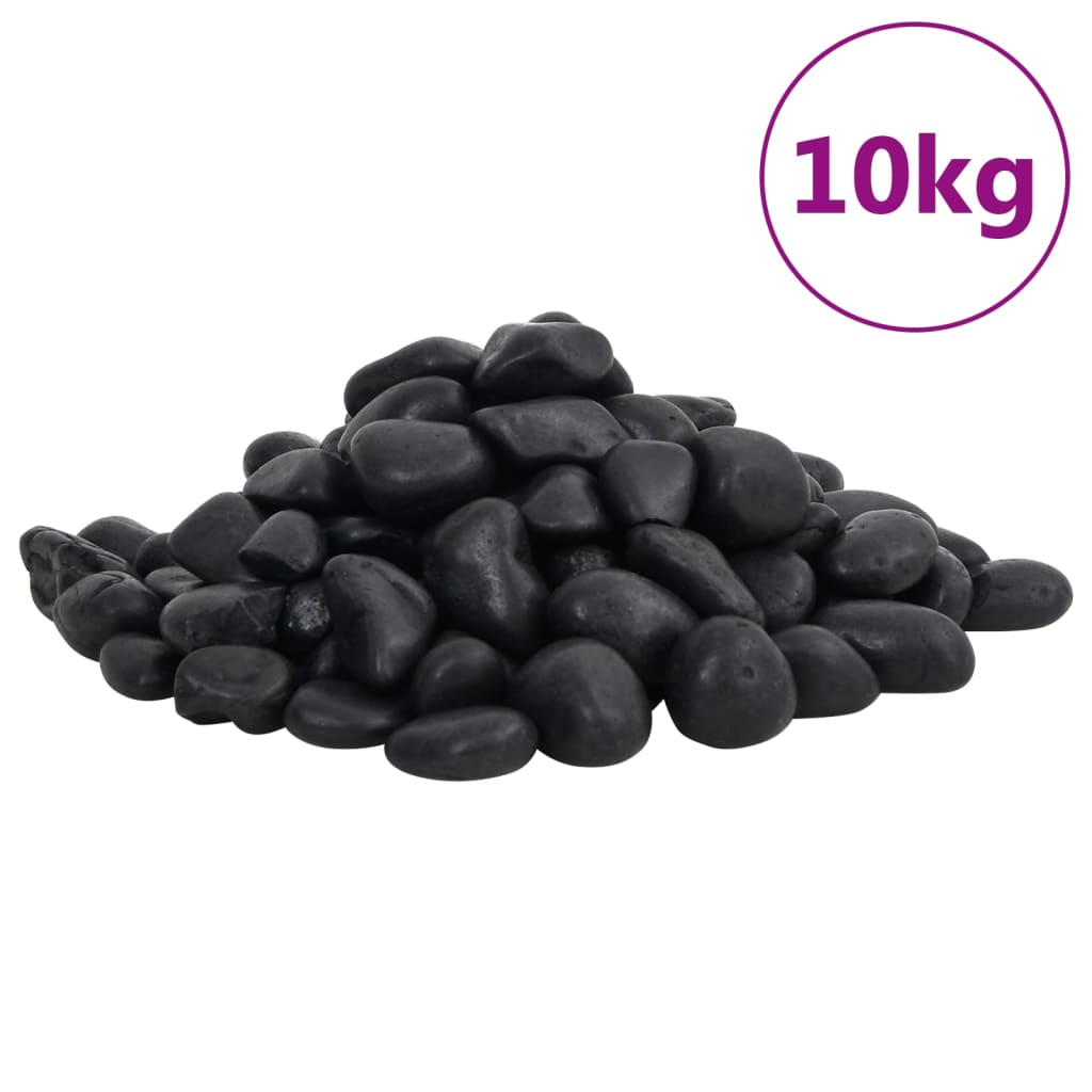 Vidaxl småsten poleret 2-5 cm 10 kg sort