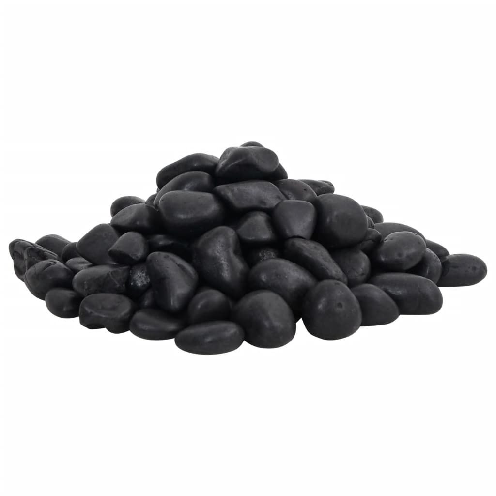 Vidaxl småsten poleret 2-5 cm 10 kg sort