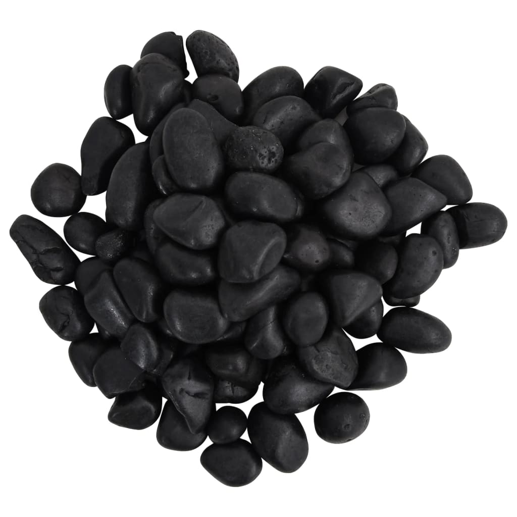 Vidaxl småsten poleret 2-5 cm 10 kg sort