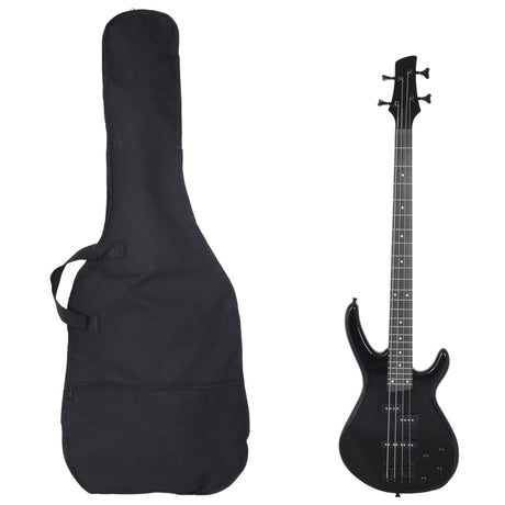 VidaXL basguitar til begyndere elektrisk med taske 4 4 ​​46 sort