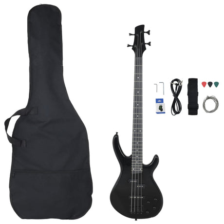 VidaXL basguitar til begyndere elektrisk med taske 4 4 ​​46 sort