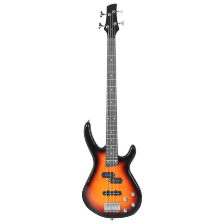 Vidaxl basguitar til begyndere elektrisk med taske 4 4 ​​46 brun sort