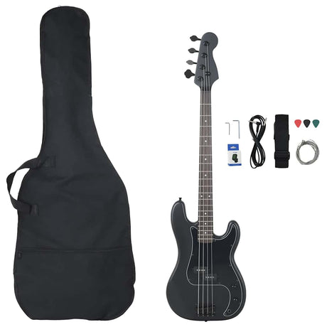 VidaXL basguitar til begyndere elektrisk med taske 4 4 ​​46 sort