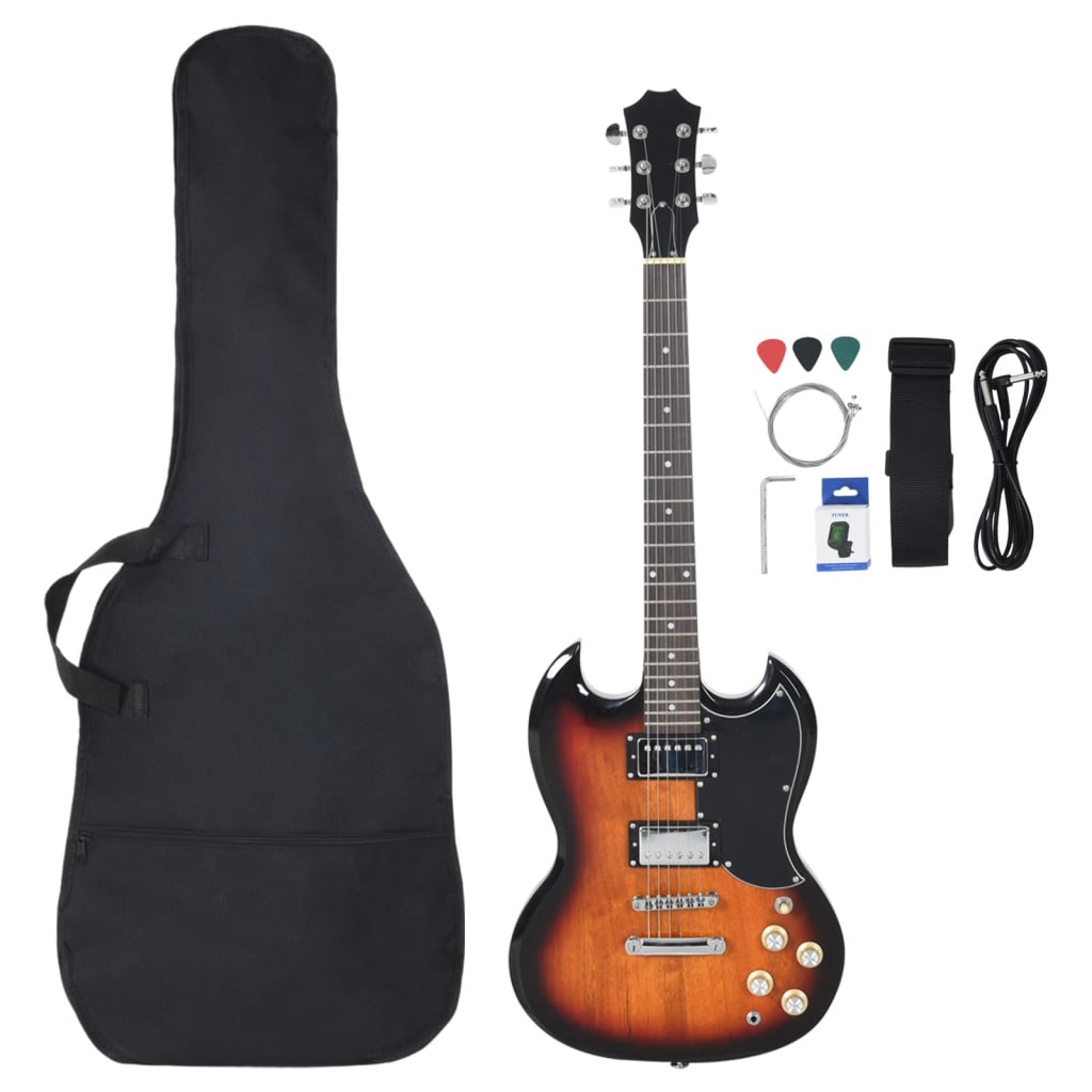 Vidaxl guitar for begyndere elektrisk med taske 4 4 ​​39 sort