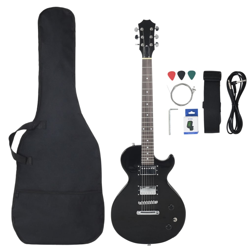 Vidaxl guitar for begyndere elektrisk med taske 4 4 ​​39 sort