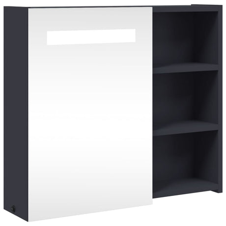 Vidaxl badkamerkast met spiegel en led 60x13x52 cm grijs
