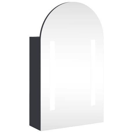 Vidaxl badkamerkast met spiegel en led gebogen 42x13x70 cm grijs