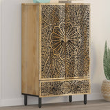 Vidaxl hoge kast 60x33x100 cm massief mangohout