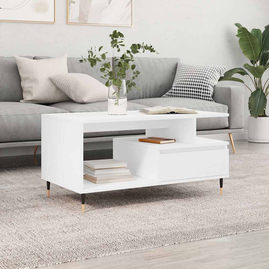Vidaxl salontafel 90x49x45 cm bewerkt hout wit