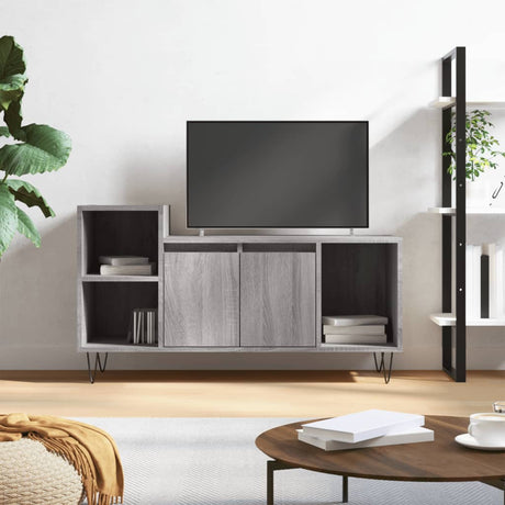 Vidaxl tv-meubel 100x35x55 cm bewerkt hout grijs sonoma eikenkleurig