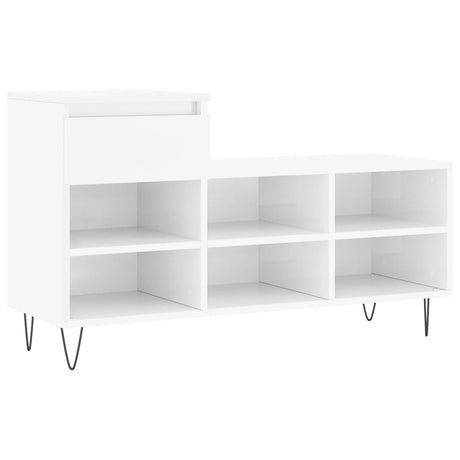 Vidaxx skoskab 102x36x60 cm færdigt træ højglans hvid