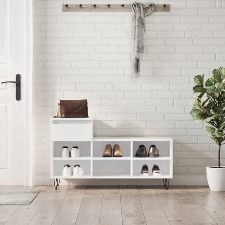 Vidaxx skoskab 102x36x60 cm færdigt træ højglans hvid