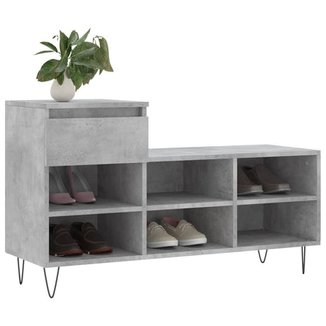 Vidaxx skoskab 102x36x60 cm konstrueret træ betongrå